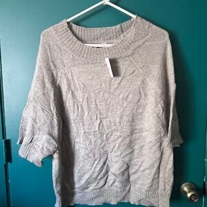 LOFT Gray Crew Neck Sweater Soft Knit Casual